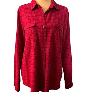 Coldwater Creek Cranberry Red Button-Down Shirt
